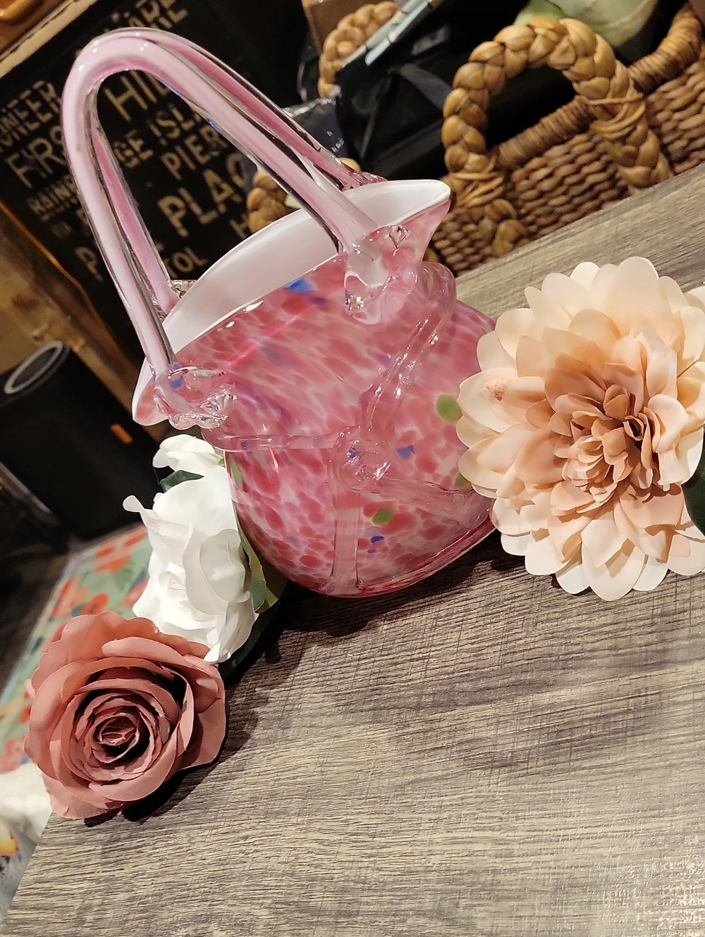 Murano Glass Vintage Purse Vase..Like New Condition.Stunning!